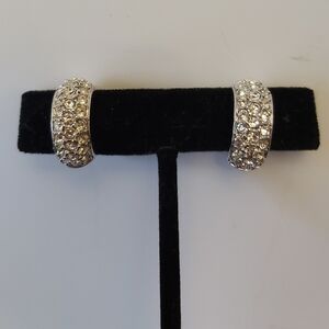 Swarovski Silver Crystal Hoop Earrings